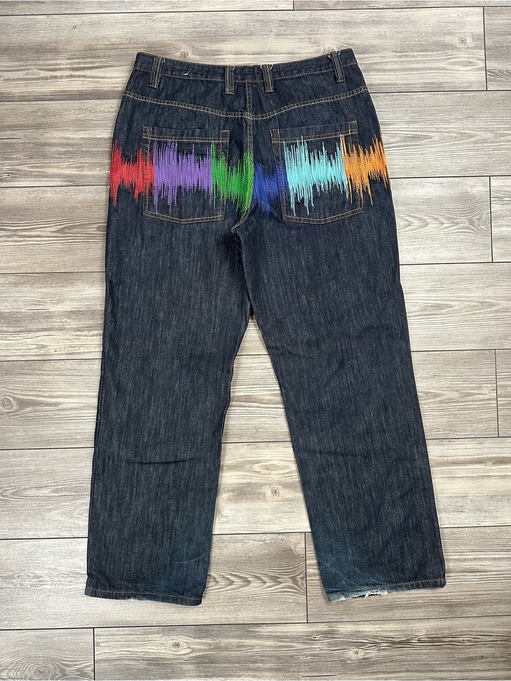 Y2K PNB Nation Embroidered Baggy Jeans